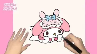 🌸HOW TO DRAW CUTE MY MELODY 🐰🩷~ STEP BY STEP ~ KAWAII DOODLE
