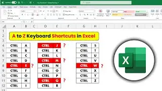 A to Z Keyboard Shortcut Key in Excel || Excel Shortcuts in Hindi ||