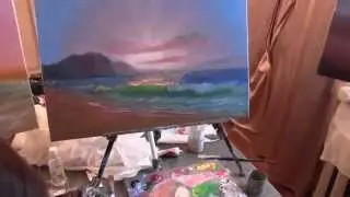 Научиться рисовать пейзаж, реку, берег, масляная живопись для начинающих, Сахаров Игорь