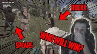 4 ROCKS VS 2 SPEARS?? - Rust Gameplay