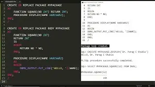 PLSQL Package with procedure and function - Practical Demo (Oracle)