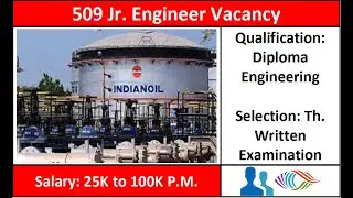 IOCL Vacancy for Jr. Engineer Vacancy |Location : Across India | Qualification – Diploma Engg.