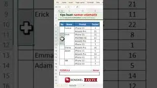 nomor tetap otomatis walau merge cell #shortvideo #shorts #exceltips