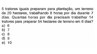 PROBLEMA DE MATEMÁTICA PARA CONCURSO E VESTIBULARES | REGRA DE TRES COMPOSTA |   VamosCalcular JP