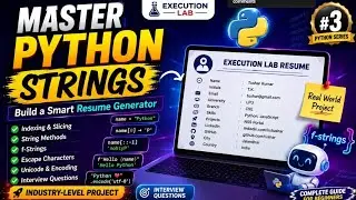Python #3 | Master Strings in Python 🔥 Complete Guide + Smart Resume Builder Project