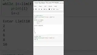 PYTHON PROGRAM TO PRINT EVEN NUMBERS #short #shortsvideo #pythonshivangi #oddeven  #evennoinpython