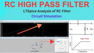RC High Pass Filter in LTSpice || Analysis of High Pass Filter 💻