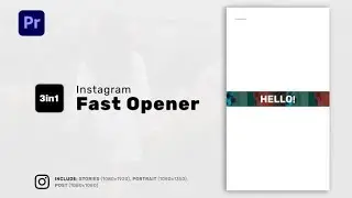 Premiere Pro Template: Instagram Fast Opener + Free Font