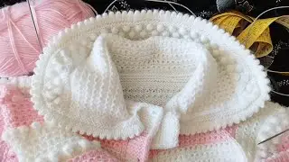 Часть 1. ВОРОТНИЧОК  для детской кофты , вязание сверху вниз 💐