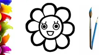 How to Draw a Funny Flower for Children / Easy Drawing Step by Step