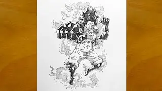 How to Draw Luffy Gear 4 Step by Step || One Piece Drawing || Easy Anime Art