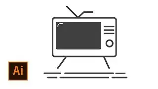 TV icon design (easy) using adobe illustrator CS6