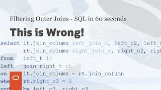 Outer join filtering - SQL in 60 seconds #shorts