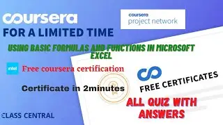 Using Basic Formulas and Functions in Microsoft Excel ,All Quiz  Answers.