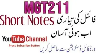 MGT211 Final Short notes.