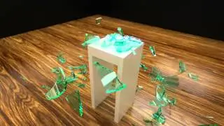 Cycles Test 14 - Cell Fracture Glass Shattered (Blender 2.6)
