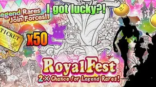 50 Tickets on RoyalFest! | 2 Legend Rares?!? (Battle Cats)
