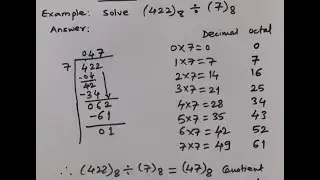 Octal Division without converting to any other base | Octal Division  Example | Base 8 Division |