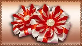 МК/DIY | ЦВЕТОК ИЗ ЛЕНТЫ | КАНЗАШИ СВОИМИ РУКАМИ | KANZASHI FLOWER