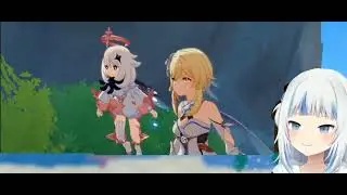 Gawr gura Gawr empezando a jugar a genshin impact