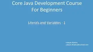 01. Literals And Variables - 1