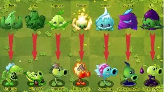 PvZ 2 Challenge - All Mint Plants & Every Peashooter Vs Gladiator Gargantuar