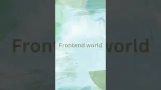 This is the page where gona share content related to frontend development which will help to learn.