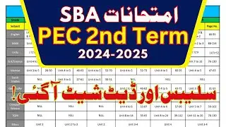 SBA 2nd Term Syllabus and Datesheet | PEC Exam 2024-25| SBA Mid Term Term 2024-25