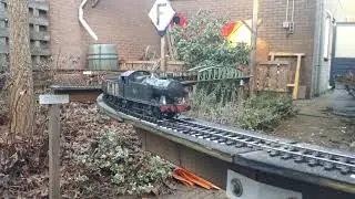 0 gauge in the garden; the first train of 2025 with the Minerva Model Railways GWR 56xx