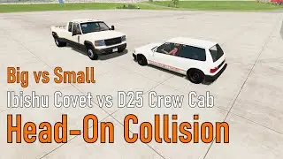 Ibishu Covet vs D25 Crew Cab | Head-On Collision | Slow Motion Crash Test