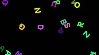 Free Black Screen : Multi Color Letters Falling 