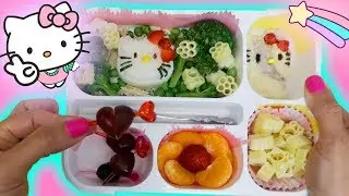 🌈PREPARANDO UMA LANCHEIRA FOFINHA HELLO KITTY KIDS LUNCH BOX SUPER CUTE
