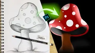 Using colors to make a creative mushroom in Photoshop 2022 💯