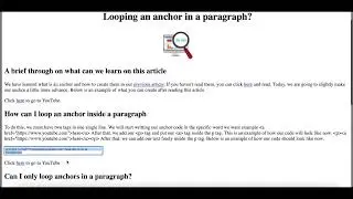 Looping an anchor in a paragraph