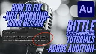 Adobe Audition error message NOT WORKING! How to fix it in 5 seconds!!!