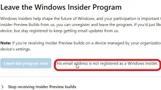 This Email Address is Not Registered as a Windows Insider (SOLVED)