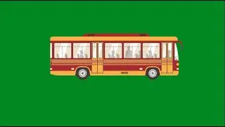 Bus Green Screen Video | Green Screen Background Video Effect | School Bus Green Screen  Cartoon bus