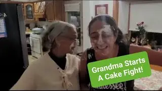 Grandma Starts A Cake Fight! #cake #cakefight #birthday