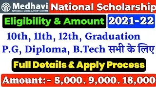 medhavi national scholarship 2021 | Scholarship Form Online 2021 |medhavi scholarship 2021 last date