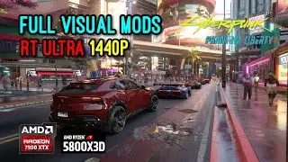 Cyberpunk 2077 Full Visual Mods, 1440p RT Ultra, No Path Tracing, 7900XTX, 5800X3D