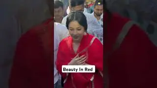#ShehnaazGill looks lovely in a red ❤️ suit as she is spotted 😊 At #DahiHandi #dahihandi2024