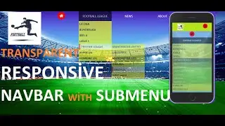 Transparent Responsive Dropdown Navigation Menu Navbar Submenu - css 3 html 5 tutorial