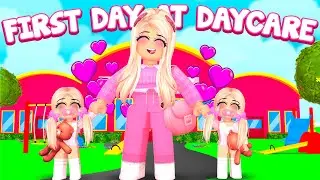 MY TWINS FIRST DAY AT DAYCARE IN ROBLOX BROOKHAVEN!