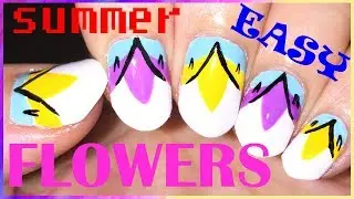 Easy flowers (tulips) nail art for summer - super cute!!