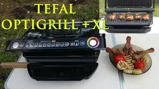Tefal OptiGrill + XL GC722834 chicken legs in a marinade with potatoes.