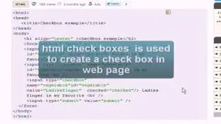 HTML Tutorial :  check box
