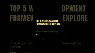 Explore popular web development frameworks for project.#WebDevelopment#Frameworks#Programming