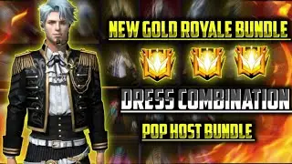 Gold royale bundle dress combination free fire || best dress gold royale || pop host gold royale