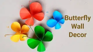 Butterfly wall decoration idea | Unique wall hanging craft | Paper butterfly craft
