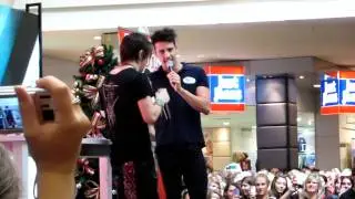 QUICK INTERVIEW + GIRL'S UNDIES THROWN ON STAGE! - Reece Mastin - Westfield Marion, Adelaide 2011.